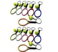 Iyalezirk 12 Piezas Mini Raqueta de Tenis de Bola Colgante Bolsa Accesorios para Bolsa Deporte Publicidad Recuerdo de Fans