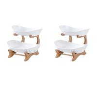 Iyalezirk 2 bandejas para frutas, rack platos de mesa de cocina, cuenco de frutas, caramelos divididos, bandejas para tartas y platos A