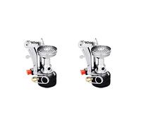 Iyalezirk 2 x Mini hornillo de gas ultraligero hornillo de cocina para exteriores hornillo de gas plegable con adaptador de carga