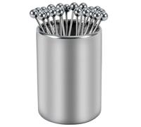 Iyalezirk 20 Púas de Cóctel de Metal con Kit de Soporte, Púas de Cóctel de Acero Inoxidable, Brochetas de Cóctel Reutilizables, Brochetas de Aperitivo