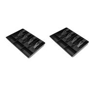 Iyalezirk 2X Cajón de Caja Registradora - Bandeja de Dinero en Efectivo de Repuesto para 4 Billetes / 3 Monedas, Bandeja de Inserción de Caja Registradora, 12,6 x 9,6 x 1,4 Pulgadas