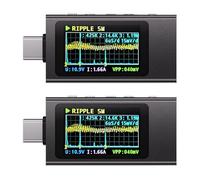 Iyalezirk 2X Medidor de Potencia Tipo C KWS-X1, Comprobador de Voltaje de CC, Amperímetro, Medidor de Potencia, Pantalla Digital Multifunción para Herramientas de Electricista