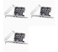 Iyalezirk 3 x Adaptador para tarjeta PCIE Type C USB 3.2 Gen1 5Gbps Tarjeta PCI Express 2 Puertos USB A+2 Puertos Type-C/Tarjeta de Expansión PCI-e USB 3.2