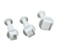 Iyalezirk 3Pcs / Conjunto de embolo de Forma Cuadrada de la Torta Cortadores de Fondant de Decoracion de Sugar Craft para Torta Herramientas Cortador ()