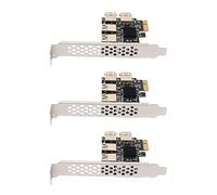Iyalezirk 3X 4 Puerto PCIe Placa Adaptadora Vertical PCI-E 1 A 4 USB 3.0 PCI-E Ranura de GPU Prolongador de Subida de