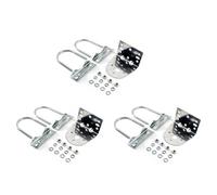 Iyalezirk 3X Abrazadera de Mástil de Antena con Pernos en U para Antena de Camionero Celular Ham UHF VHF CB, Soporte de Montaje de Antena para Tipo N Hembra