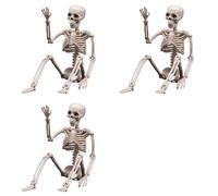Iyalezirk 3X Decoraciones de Esqueletos de Halloween, Esqueleto de Plástico Articulado, Esqueleto de Cuerpo Completo con Articulaciones Móviles