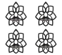 Iyalezirk 4X Estantes Esquineros de, Estantes Esquineros de Pared con Flores de Madera, Estantes Flotantes, Estante de ExhibicióN de Cristal, Estantes Esquineros de Pared Bohemios