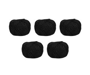 Iyalezirk 5X Cuerda de Yute de 50m de Cuerda para Manualidades Album de Recortes Jardineria -Negro
