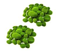Iyalezirk 64 unidades de 5 tamaños artificial rocas decorativas bolas de verde falso decoración