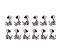 Iyalezirk 6L6R 12 piezas 1:18 Guitarra String Tuning Pegs Tuner Machine Heads Puños Tuning Keys para guitarra acústica o eléctrica