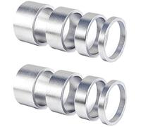 Iyalezirk 8 Unids 5/10/15/20 mm Auriculares de Aleación de Aluminio Stem Spacer 28.6mm, Plata