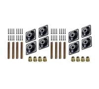 Iyalezirk 8 unids/set Placas de Montaje de Patas para Muebles Placas Fijación para Sofá M8 Pernos de Fijación Adaptadores Placas de Metal Kit de Soportes para Sofá Sofá Silla