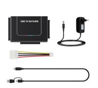 Iyalezirk Adaptador USB A/IDE. Cable Adaptador para Disco Duro de 2,5 y 3,5 Pulgadas. Compatible con Discos de Estado Sólido de 2,5 y 3,5 Pulgadas. Enchufe Europeo.
