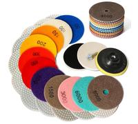 Iyalezirk Almohadillas de pulido de 15 piezas de 4 pulgadas para taladro, esmeriladora, pulidora, kit de pulido húmedo/seco con almohadilla de soporte de 5/8 "-11