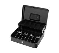 Iyalezirk Caja Registradora de Metal con Cerradura de Llave - Caja Organizadora de Dinero Portátil Tiendas de Conveniencia Tienda Minorista Negro