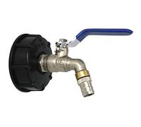 Iyalezirk IBC una bola grifo 3/4 pulgadas Adaptador de drenaje para alimentos S60X6 Depósito de 1000 L Contenedor para agua de lluvia Tubo flexible en la válvula