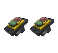 Iyalezirk KJD12-14 - Interruptor magnético empotrado / dispositivo interruptor de botón de parada 6 pines 230 V - 2 unidades
