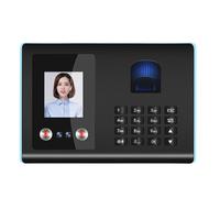 Iyalezirk Máquina de Asistencia Inteligente, Grabadora de Registro de Contraseña con Huella Dactilar para Empleados, Instrucción de Voz, Enchufe Europeo