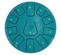 Iyalezirk Pandereta de acero de 8 pulgadas, Pandereta de 11 notas con palillos y púas para meditaciones, instrumento de pandereta D