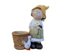 Iyalezirk Puerta de exhibición contenedor de flores para escultura de resina para estatuas de jardín para plantas de interior de oficina de mostrador de ventanas de Finanda