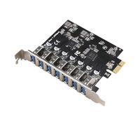 Iyalezirk Tarjeta de expansión PCIE USB 3.2 GEN1 de 7 puertos de 5 Gbps, adaptador HUB PCI-e PCI Express X1 A USB 3.0, tarjetas adicionales para PC de sobremesa