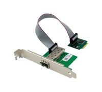 Iyalezirk Tarjeta de Red Gigabit Ethernet M.2 A+e con Puerto de Fibra Único SFP de 1000 Mbps, Adaptador de Servidor de Fibra Óptica LAN I210AS