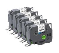 IYBYNYHN 2 5 uds TZe-241 reemplazo para TZe241 18mm Tze Cinta de Etiquetas Tze641 141 441 541 Compatible con Fabricante de Etiquetas PTH500 PTD600(5PK Black on Clear)