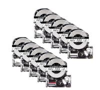 IYBYNYHN Cinta de Etiquetas 18 mm 5PK o 10PK SS18KW Compatible con Espon LabelWorks LW-400 LW-600P SC18RW SC18YW SC18BW SC18GW(10PK Black on Clear)