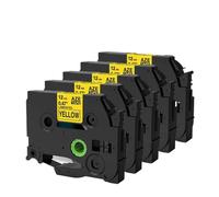 IYBYNYHN Cinta de Etiquetas Compatible con TZe231 TZe631 12 mm 0,47 Pulgadas Compatible con PTH110 PTD210 P710BT E110V Paquete de 3 a 20(5PK Black on Yellow)
