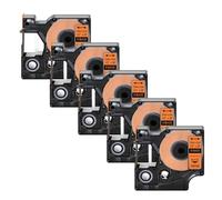 IYBYNYHN Cinta de Etiquetas de Nailon Flexible Ind, Negro sobre Blanco, 5 uds., 12mm, para 18488 18489(5PK Vinyl Orange)