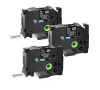 IYBYNYHN Paquete de 5, 10, 18, 24 y 36mm, Cinta no laminada con Plantilla de Grabado, Compatible con impresoras de Etiquetas STE 141 Ste 151 Ste 161(3PK 24mm Ste-151)