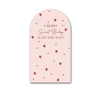 Iydamc A Berry Sweet Baby is on The Way - Fundas de fondo arqueadas con diseño de arco, color rosa, para baby shower, niñas, fiesta de cumpleaños, accesorios de decoración (sin soporte)