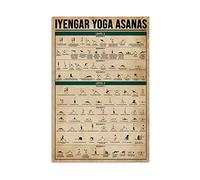 Iyengar Yoga Asanas Knowledge Lover, 12 x 8 pulgadas, póster vintage divertido para decoración de pared, arte de regalo, cartel de metal retro