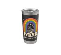 IYKYK Si sabes que conoces el humor retro del arcoíris Vaso térmico de acero inoxidable de doble pared