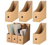 iYLin002511021217 4 Piezas Revistero de Papel Revistero de Cartón Archivador Kraft Papel Revistero de Papel Vertical para Almacenar Libros, Documentos, Cartas, Archivos, Revistas y Periódicos
