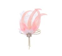 IYOU 1920s Flapper Pluma Tocado Rosa Cristal Gran Gatsby Diademas Strass Borla Prom Boda Accesorios para el cabello para Mujeres