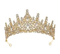 IYOU Diadema Dorada para Mujer, Diadema Cristal Pedrería, Accesorios para el Cabello novia