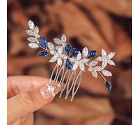 IYOU Peine para el Pelo de Boda de Cristal para Mujer Accesorios para el Cabello de Novia Tocado de Flores Pedazo de Pelo de Invitado de Graduación para Novias y Damas de Honor