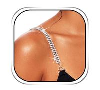 IYOU Tirantes de sujetador con brillantes brillantes y cadenas plateadas decorativas para mujer (2 unidades), color plateado