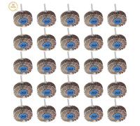 Iyowei 25Pcs Rueda de Papel de Lija Cepillo abrasivo, cepillo abrasivo laminado 80 grano Rueda lijadora de abanico Rueda de Aleta Dremel 32mm pulido rueda de papel de lija para Taladro (32mm)