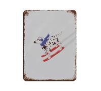 IYTAFGYT Cartel de metal vintage con diseño de perro de dálmata de esquí, decoración de pared para el hogar, 30 x 40 cm