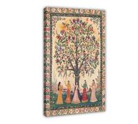 IYTAFGYT Lienzo decorativo para pared, diseño de mujer tradicional bajo el árbol, 50 x 75 cm