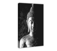 IYTAFGYT Póster de lienzo sin marco con impresión de Buda en blanco y negro, decoración de dormitorio, decoración de paisaje, regalo, 20 x 30 cm