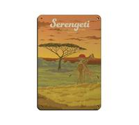 IYTAFGYT Serengeti - Cartel de metal vintage para decoración de pared del Parque Nacional, bar, bar, decoración de pared, póster retro de 20 x 30 cm
