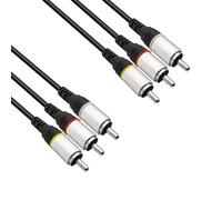 iYueMps 1.5m 3 RCA macho a macho cable auxiliar estéreo de audio y video cable RCA para amplificador, cine en casa, televisión, DVD