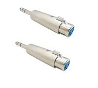 iYueMps 2 adaptadores XLR a jack TRS de 6,35 mm XLR hembra a macho de 1/4 pulgadas, acoplador de cable estéreo para cambio de género, conector convertidor de micrófono