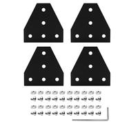 iYueMps 4 placas de soporte de esquina en forma de T para extrusión de aluminio 2020 con 20 tuercas en T M5, 20 tornillos M5 x 8 mm, 1 llave para marco de impresora 3D de perfil de aluminio 2020,