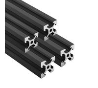 iYueMps 4 unidades de perfiles de sistema tipo V 2020 700mm de perfil de aluminio extrusión de riel lineal anodizado para impresora 3D y máquina CNC - Negro