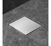 iYueMps Canaleta de Ducha Cuadrada 25 x 25cm,2 en 1 Desagüe de Ducha de Acero Inoxidable con Antiolores y Filtro de Pelo, Desague Ducha Cuadrada